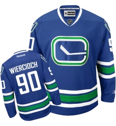 Youth Reebok Vancouver Canucks #90 Patrick Wiercioch Premier Royal Blue Third NHL Jersey