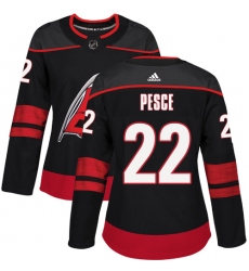 Women's Adidas Carolina Hurricanes #22 Brett Pesce Premier Black Alternate NHL Jersey
