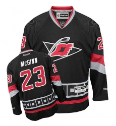 Men's Reebok Carolina Hurricanes #23 Brock McGinn Authentic Black Third NHL Jersey