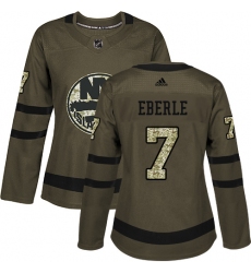 Women's Adidas New York Islanders #7 Jordan Eberle Authentic Green Salute to Service NHL Jersey