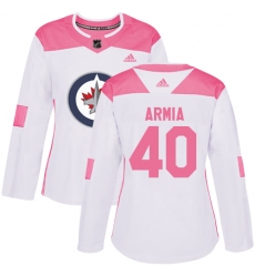 Women's Adidas Winnipeg Jets #40 Joel Armia Authentic White/Pink Fashion NHL Jersey