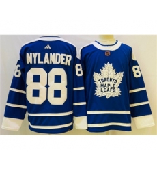 Men's Toronto Maple Leafs #88 William Nylander Blue 2022 Reverse Retro Stitched Jersey