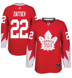 Youth Adidas Toronto Maple Leafs #22 Nikita Zaitsev Authentic Red Alternate NHL Jersey