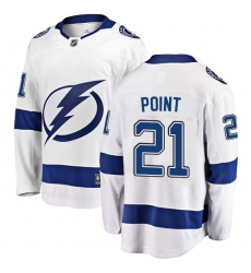 Youth Tampa Bay Lightning #21 Brayden Point Fanatics Branded White Away Breakaway NHL Jersey