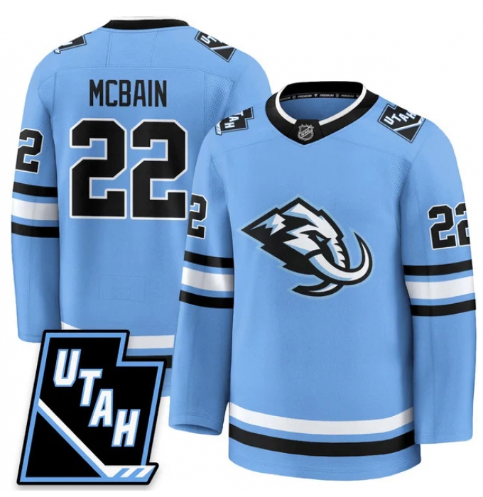 Men's Utah Hockey Mammoth #22 Jack McBain 2025 Limited All Stitched Blue Jersey