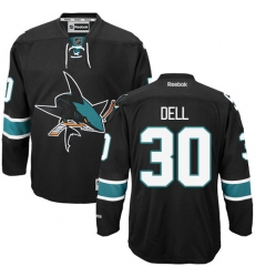 Youth Reebok San Jose Sharks #30 Aaron Dell Premier Black Third NHL Jersey