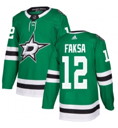 Youth Adidas Dallas Stars #12 Radek Faksa Authentic Green Home NHL Jersey