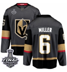 Men's Vegas Golden Knights #6 Colin Miller Authentic Black Home Fanatics Branded Breakaway 2018 Stanley Cup Final NHL Jersey