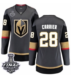 Women's Vegas Golden Knights #28 William Carrier Authentic Black Home Fanatics Branded Breakaway 2018 Stanley Cup Final NHL Jersey