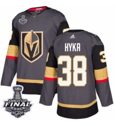 Youth Adidas Vegas Golden Knights #38 Tomas Hyka Authentic Gray Home 2018 Stanley Cup Final NHL Jersey
