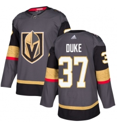 Youth Adidas Vegas Golden Knights #37 Reid Duke Authentic Gray Home NHL Jersey