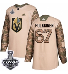 Men's Adidas Vegas Golden Knights #67 Teemu Pulkkinen Authentic Camo Veterans Day Practice 2018 Stanley Cup Final NHL Jersey