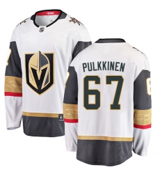 Men's Vegas Golden Knights #67 Teemu Pulkkinen Authentic White Away Fanatics Branded Breakaway NHL Jersey