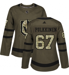 Women's Adidas Vegas Golden Knights #67 Teemu Pulkkinen Authentic Green Salute to Service NHL Jersey