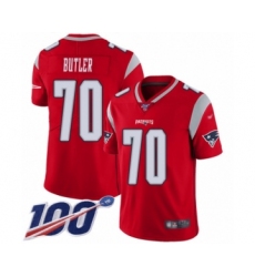 Men's New England Patriots #70 Adam Butler Limited Red Inverted Legend 100th Season Football Jersey