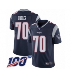 Men's New England Patriots #70 Adam Butler Navy Blue Team Color Vapor Untouchable Limited Player 100th Season Football Jersey