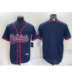 Men's New England Patriots Blank Navy Blue Stitched MLB Cool Base Nike Baseball Jersey