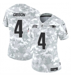 Women's New England Patriots #4 Antonio Gibson 2024 F.U.S.E Arctic Camo Salute To Service Limited Stitched Jersey(Run Small)