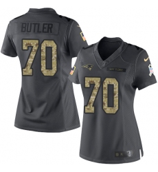 Women's Nike New England Patriots #70 Adam Butler Limited Black 2016 Salute to Service NFL Jersey