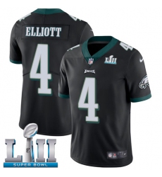 Men's Nike Philadelphia Eagles #4 Jake Elliott Black Alternate Vapor Untouchable Limited Player Super Bowl LII NFL Jersey