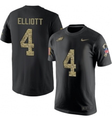 Nike Philadelphia Eagles #4 Jake Elliott Black Camo Salute to Service T-Shirt