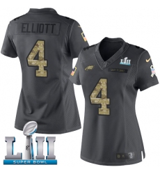 Women's Nike Philadelphia Eagles #4 Jake Elliott Limited Black 2016 Salute to Service Super Bowl LII NFL Jersey