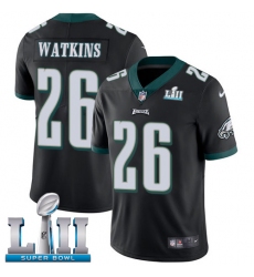 Men's Nike Philadelphia Eagles #26 Jaylen Watkins Black Alternate Vapor Untouchable Limited Player Super Bowl LII NFL Jersey