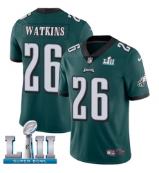 Men's Nike Philadelphia Eagles #26 Jaylen Watkins Midnight Green Team Color Vapor Untouchable Limited Player Super Bowl LII NFL Jersey