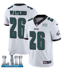 Men's Nike Philadelphia Eagles #26 Jaylen Watkins White Vapor Untouchable Limited Player Super Bowl LII NFL Jersey