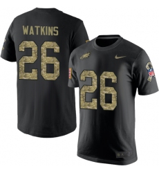 Nike Philadelphia Eagles #26 Jaylen Watkins Black Camo Salute to Service T-Shirt