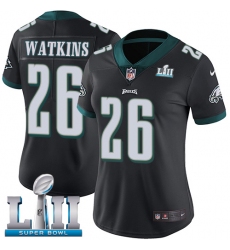 Women's Nike Philadelphia Eagles #26 Jaylen Watkins Black Alternate Vapor Untouchable Limited Player Super Bowl LII NFL Jersey