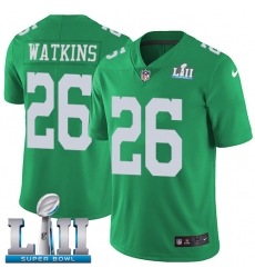 Youth Nike Philadelphia Eagles #26 Jaylen Watkins Limited Green Rush Vapor Untouchable Super Bowl LII NFL Jersey