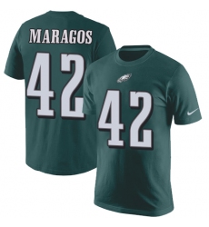 Nike Philadelphia Eagles #42 Chris Maragos Green Rush Pride Name & Number T-Shirt