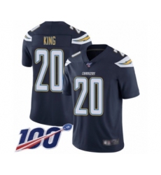 Men's Los Angeles Chargers #20 Desmond King Navy Blue Team Color Vapor Untouchable Limited Player 100th Season Football Jersey