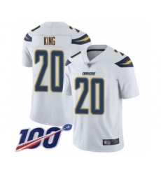 Men's Los Angeles Chargers #20 Desmond King White Vapor Untouchable Limited Player 100th Season Football Jersey