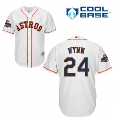 Men's Majestic Houston Astros #24 Jimmy Wynn Replica White Home 2017 World Series Champions Cool Base MLB Jersey