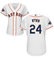 Women's Majestic Houston Astros #24 Jimmy Wynn Authentic White Home 2017 World Series Champions Cool Base MLB Jersey