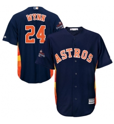 Youth Majestic Houston Astros #24 Jimmy Wynn Authentic Navy Blue Alternate 2017 World Series Champions Cool Base MLB Jersey