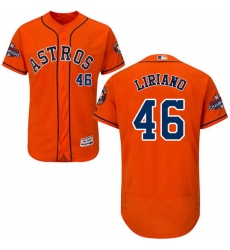 Men's Majestic Houston Astros #46 Francisco Liriano Authentic Orange Alternate 2017 World Series Champions Flex Base MLB Jersey