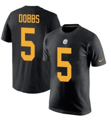 Nike Pittsburgh Steelers #5 Joshua Dobbs Black Rush Pride Name & Number T-Shirt