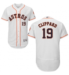 Men's Majestic Houston Astros #19 Tyler Clippard White Flexbase Authentic Collection MLB Jersey