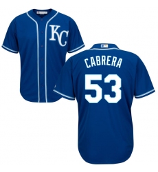 Men's Majestic Kansas City Royals #53 Melky Cabrera Replica Blue Alternate 2 Cool Base MLB Jersey