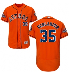 Men's Majestic Houston Astros #35 Justin Verlander Authentic Orange Alternate 2017 World Series Champions Flex Base MLB Jersey