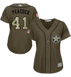 Women's Majestic Houston Astros #41 Brad Peacock Authentic Green Salute to Service MLB Jersey