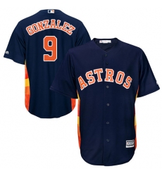 Men's Majestic Houston Astros #9 Marwin Gonzalez Replica Navy Blue Alternate Cool Base MLB Jersey