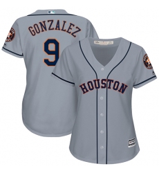 Women's Majestic Houston Astros #9 Marwin Gonzalez Authentic Grey Road Cool Base MLB Jersey