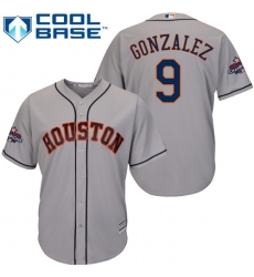 Youth Majestic Houston Astros #9 Marwin Gonzalez Authentic Grey Road 2017 World Series Champions Cool Base MLB Jersey