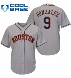 Youth Majestic Houston Astros #9 Marwin Gonzalez Replica Grey Road Cool Base MLB Jersey