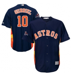 Men's Majestic Houston Astros #10 Yuli Gurriel Replica Navy Blue Alternate 2017 World Series Champions Cool Base MLB Jersey