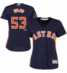 Women's Majestic Houston Astros #53 Ken Giles Authentic Navy Blue Alternate 2017 World Series Champions Cool Base MLB Jersey